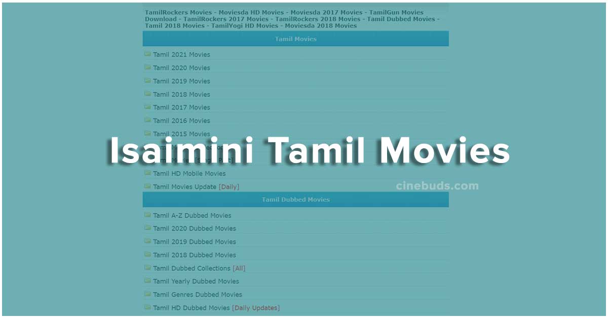 Isaimini Tamil Movies Download 2022 for Free HD - Cinebuds